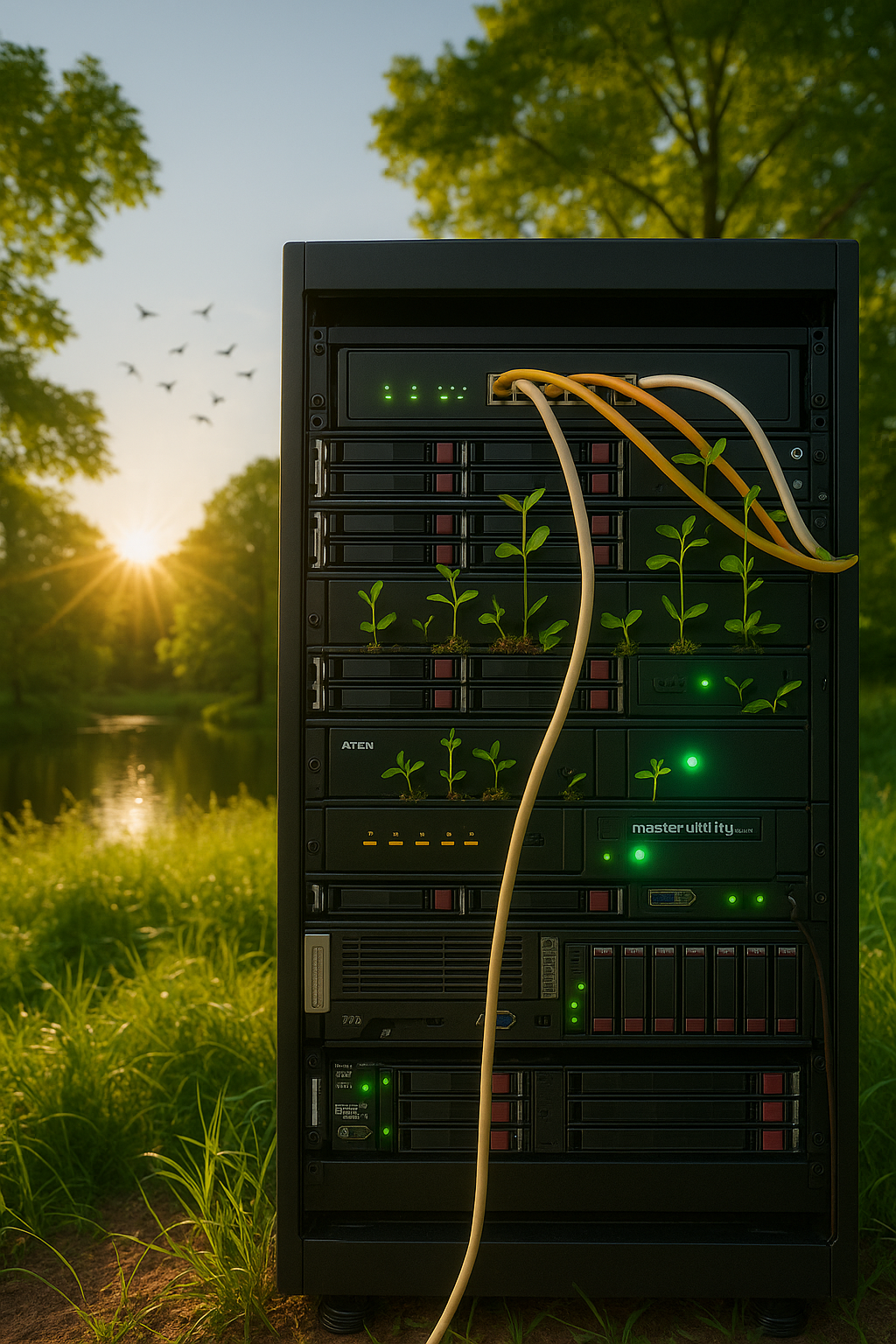 Serverrack – PV-betriebenes Hosting